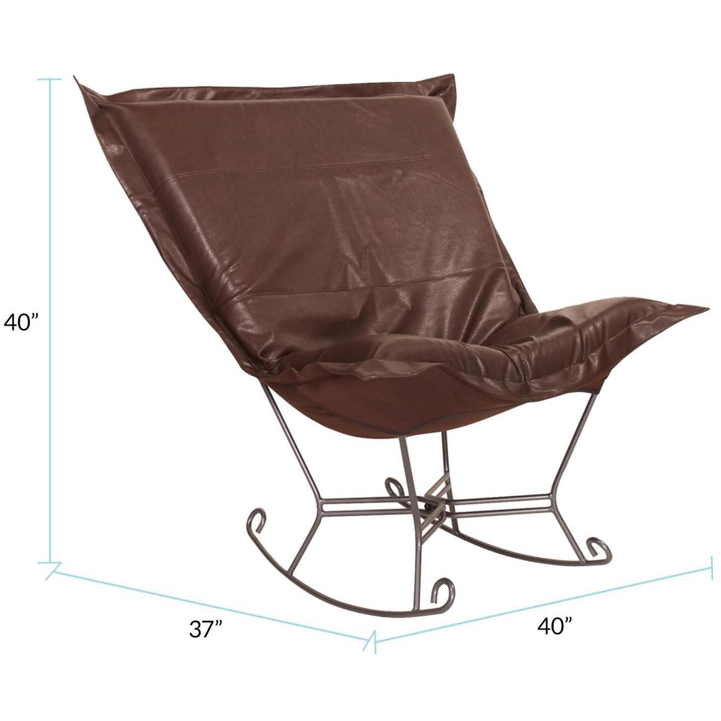 Puff Titanium Frame with Avanti Pecan Scroll Rocker with Cover